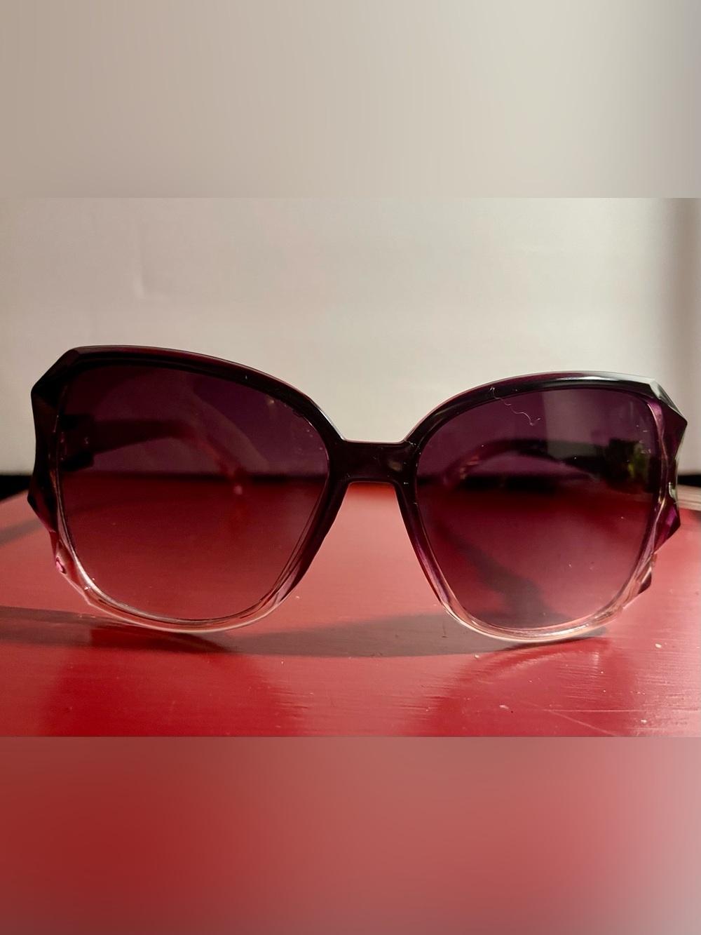 Vintage Oversized Square Women's Gradient Purple Sunglasses